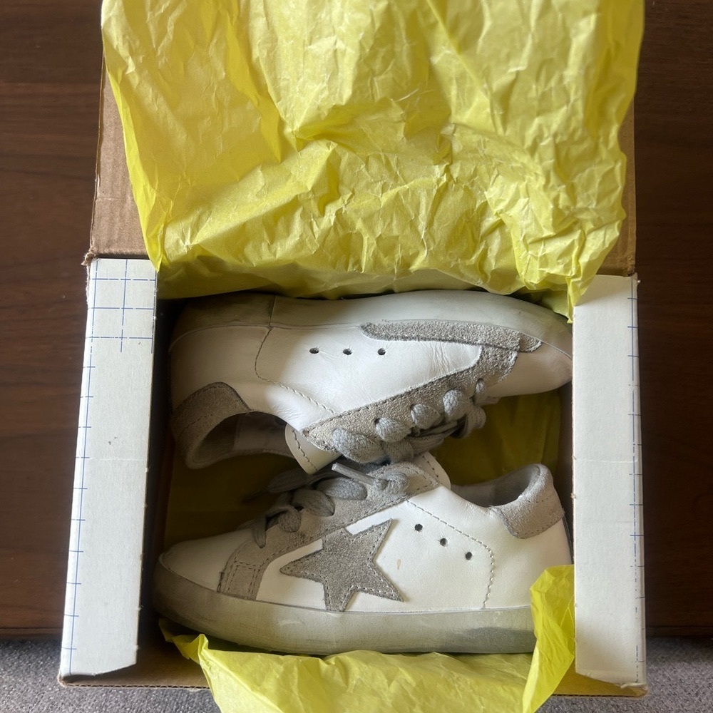 Golden Goose Kids/ Toddler White Leather Superstar Sneakers